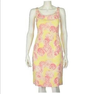 Escada pink roses sheath dress